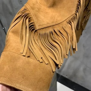 Veste en cuir à franges 2026 pour femme en cuir de vache véritable, style cowgirl, idéale pour les festivals western - Product Image 4