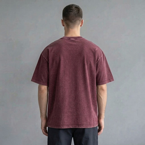 เสื้อยืดผู้ชายคุณภาพสูงแบบขายส่ง ล้างสีด้วยกรด 100% ผ้าฝ้าย พิมพ์ลายโลโก้แบบ DTF สตรีทแวร์ เสื้อยืดหนาน้ำหนักมาก - Product Image 5