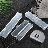 Scatola di plastica PP Organizer per il trucco portatile trasparente scatola di immagazzinaggio per sopracciglia matita stoviglie per le bacchette con coperchio