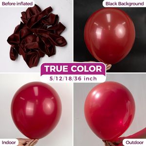 Ballons de fête en latex bordeaux, lot de 100, 12 pouces, hélium, rouge rubis foncé, rouge vin rétro, pour Thanksgiving - Product Image 2