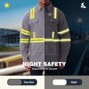 Chemises et vestes de travail réfléchissantes FR en coton pour la construction, vêtements de sécurité, nouvelle arrivée, coton épais, respirant - Product Image 5