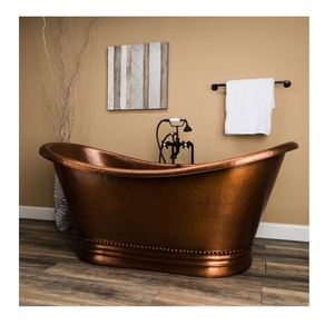 Bañera de cobre hecha a mano, decoración de baño de lujo, acabado mate, bañera independiente de cobre, artesanías, mayorista a granel - Product Image 1