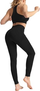 Conjuntos de Ropa de Yoga con Logotipo Frontal Personalizado al por Mayor, Ropa Deportiva de Alta Calidad sin Costuras de 2 Piezas para Mujer, Poliéster/Nailon - Product Image 5