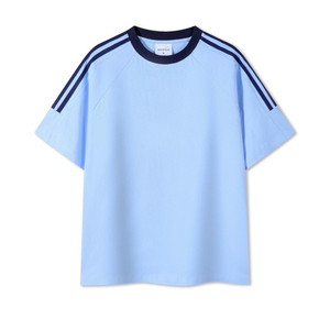 T-shirt décontracté pour homme 100 % coton, coupe ample, épaules tombantes, manches longues, col rond, couleur unie, respirant, tissu 220g - Product Image 3