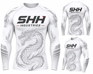SHH Industries Custom <b>Men's</b> MMA BJJ Rash Guard Long Sleeve <b>Compression</b> <b>Shirt</b> Gym Fitness Grappling Sportswear Manufacturer OEM - Product Image 3