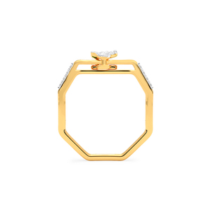 Lab Grown Diamond <b>Emerald</b> Floral <b>Band</b> <b>Ring</b> - Product Image 1