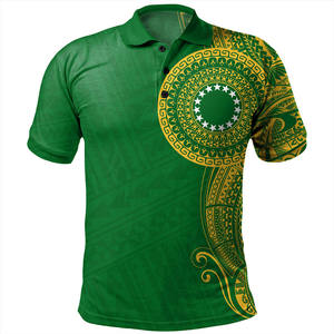 Polo en polyester 100% à manches courtes, coupe ajustée, style polynésien, avec logo personnalisé, vêtements pour homme, t-shirt polo - Product Image 1