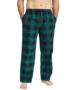 Factory Wholesale Yarn Dyed Cotton Flannel 155GSM Pants 3 Colors Plaid Plus Size Men's Sleepwear Drawstring Pyjamas - Product Image 3