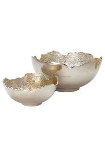 Cuenco para servir al por mayor, cuenco y vajilla decorativos de aluminio personalizados, cuenco y vajilla decorativos de lujo para el hogar y la cocina, cuenco de aluminio metálico - Product Image 3