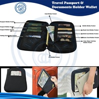 Organisateur de portefeuille de voyage à poches multiples Carte de crédit/débit Ticket Coin Money Cash Holder Étui pratique pour documents de passeport