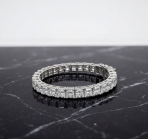 Pulsera de Cadena y Eslabones de Plata de Ley con Diamantes Cultivados en Laboratorio, Clásica y Redonda, Joyería Elegante y de Lujo, Regalo de Aniversario para Mujer - Product Image 5