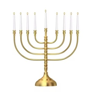 Élégant Chandelier en Métal pour Hanouka, Support de Bougies Menorah, Décoration Traditionnelle pour Fêtes Juives, Idéal pour la Maison et la Table de Salle à Manger - Product Image 4