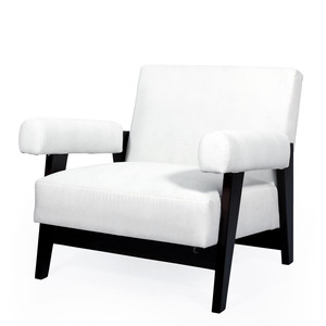 Wholesale Mid Century Luxury Leather Upholstered 3-Seater Sofa Ebony Finish Solid Wood Chandigarh Style Couch - Product Image 6