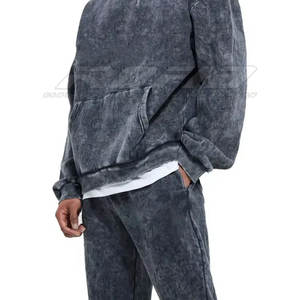 Conjunto Deportivo Casual para Hombre, Estilo Streetwear, Sudadera con Capucha y Pantalones, Lavado Ácido, Estilo Moderno - Product Image 6