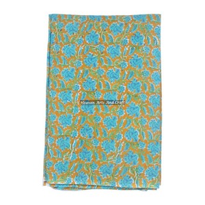 100% algodón bloque de mano tela estampada diseño Floral de punto para bolsa textil para el hogar Accesorios de confección indios hechos a mano - Product Image 1
