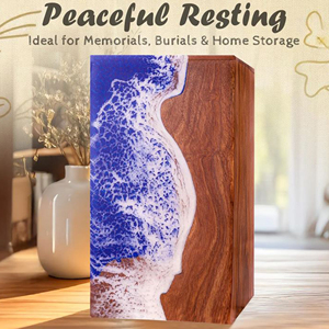 Personalized Walnut Funeral Urn Handcrafted Wooden Ashes Container Wooden Cremation Urn with Metal Name Plate by AYAANS - Product Image 3