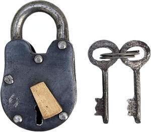 Bulk Antique Cast Iron Padlock with Key Set Rustic Vintage <b>Lock</b> for Door, <b>Locker</b>, Gate & Storage OEM Wholesale Security Padlock - Product Image 1