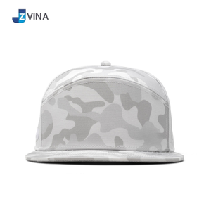 Custom Logo Breathable Waterproof Unisex Snapback <b>Cap</b> <b>Camo</b> Pattern Adjustable 7-Panel Casual Hat Front Panel - Product Image 3