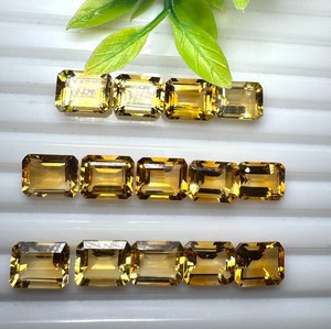 พลอยซิทรินสีเหลืองทองทรงแปดเหลี่ยมเจียระไนแบบเหลี่ยมเพชรพลอย ขนาด 3x5 มม.-13x18 มม. สำหรับทำเครื่องประดับ ขายส่ง - Product Image 5