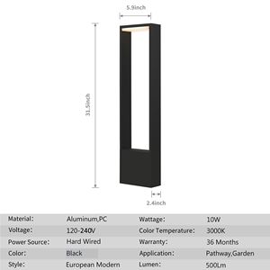 Luci LED da Esterno per Sentieri dal Design Moderno, Illuminazione Nera per Giardino e Paesaggio 17510-800 - Product Image 6