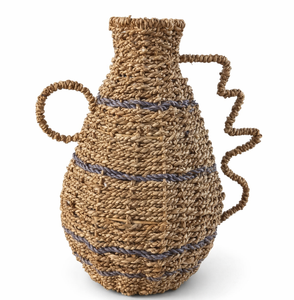 SAGARA - Florero Decorativo de Mimbre Natural Tejido a Mano, Cesta de Mimbre Rústica Boho Hecha a Mano para Decoración del Hogar, Centro de Mesa - Product Image 1