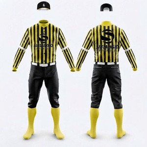 Maillot de baseball professionnel à boutons, uniforme d'équipe respirant en maille, avec nom, numéro et logo brodés, pour clubs de baseball - Product Image 1