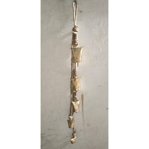 Campanas de Metal Vintage Estilo Shabby Chic, Campanas de Viento Rústicas, Adornos Colgantes de Pared en Dorado Envejecido para Decoración Navideña del Hogar y Jardín - Product Image 3
