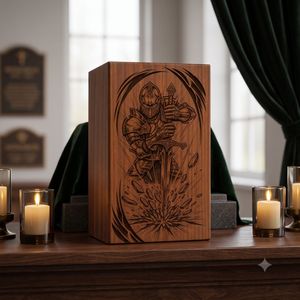 Urna de Madera Hecha a Mano, Caja Conmemorativa Grabada, Urna Funeraria Estilo Americano, Color Marrón, Suministros Funerarios - Product Image 3