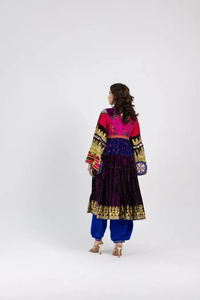 Robe longue afghane traditionnelle, broderies miroir, motifs ethniques, travail artisanal, motif tribal, robe formelle afghane Kuchi - Product Image 2