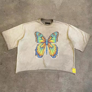 Camiseta de Hombre con Logotipo Personalizado, Estampado Vintage, 100% Algodón Jersey, 300 Gramos, Alta Calidad, Estilo Regular, Tejido con Efecto Ácido - Product Image 1