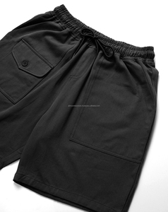 Pantalones Cortos Cargo de Pana para Hombre, Cintura Media, Estilo Hip Hop, Transpirables, Resistentes al Viento, de Secado Rápido, Color Sólido, Cierre con Cordón, 100% Poliéster - Product Image 2