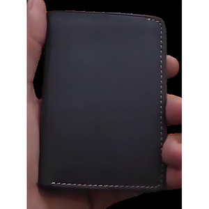 Portefeuille fin et minimaliste pour homme, bleu marine et marron, en cuir véritable, bicolore, à double pliage, pour cartes de crédit, argent liquide, étuis de voyage - Product Image 2