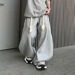 Pantalones Deportivos Holgados de Felpa Francesa de Alta Calidad, Personalizados, Rectos, Curvos, a Rayas, con Cordón Ajustable - Product Image 1