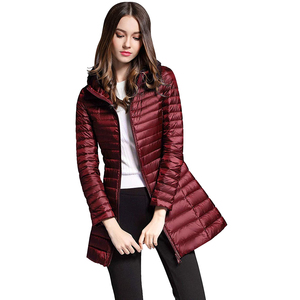 Doudoune longue d'hiver ultra légère et chaude pour femme, manteau décontracté, doudoune matelassée grande taille à capuche pour femme - Product Image 5