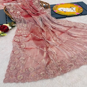 Beautiful Fancy Silk with Thread & Sequin work <b>Saree</b>-<b>Blouse</b> Collection Supplier from India Woman Fashion Ethnic Clothing - Product Image 1