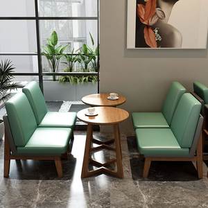 Modern <b>Restaurant</b> Furniture <b>Set</b> Wooden Booth Sofa Upholstered Chairs Round Tables Cafe Dining Seating - Product Image 3