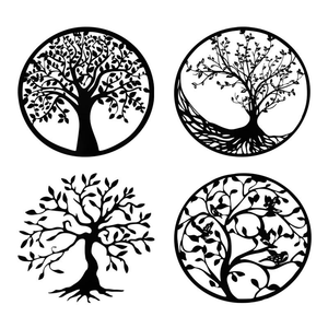 Manufacturer Wholesale Decorative Laser Cut Wall Panels Metal Black Round <b>Family</b> Tree of Life Wall Decoration - Product Image 3