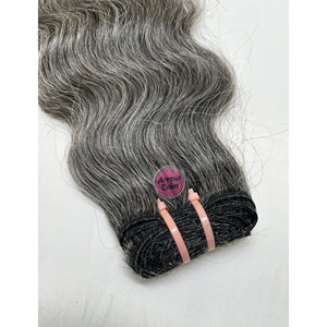 Extensions de cheveux indiens Remy ondulés noirs et gris, double trame, qualité supérieure 12A, 98g-100g - Product Image 2