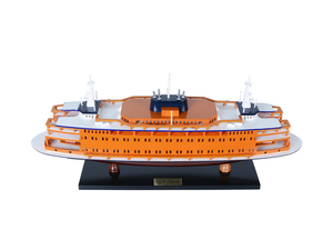 Modèle de ferry insulaire en bois fait main pour décoration nautique, pièce d'art de collection pour table - Product Image 2