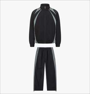Conjunto Deportivo Cortavientos para Hombre, Chaqueta con Capucha Resistente al Viento y Pantalones Deportivos a Juego, Ropa Deportiva Ligera y Transpirable - Product Image 1