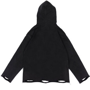 Sudaderas con Capucha Oversize de Algodón Desgastado con Logo Personalizado, Parche Bordado, Dobladillo sin Rematar y Lavado Ácido para Hombre - Product Image 6