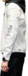 Nouvelle Veste en Jean Blanche pour Homme, Coupe Ajustée, avec Boutons et Poches, Tailles Personnalisées, Vêtement d'Extérieur Hiver - Product Image 4