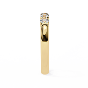 Anillo de Compromiso y Boda de Cinco Piedras con Diamante Cultivado en Laboratorio, Corte Brillante Redondo, Oro Sólido de 14K, HPHT CVD - Product Image 2