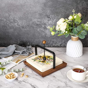 Moderno Porta Servilletas de Madera Pintada y Metal para Mesa de Comedor, Cocina, Hogar y Restaurante - Product Image 1