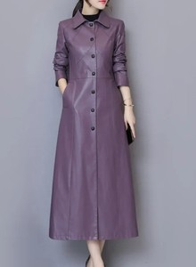 Vestes longues en cuir véritable de qualité supérieure pour femmes, mode décontractée, manteau d'hiver en peau de mouton, manteaux longs en cuir de vache pour femmes - Product Image 5