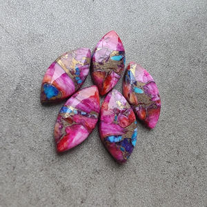 Turquesa Natural Rosa de Ostra Espinosa Calibrada en Forma de Marquesa para Joyería, Todos los Tamaños Disponibles al por Mayor - Product Image 5