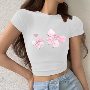 Camiseta estampada para mujer, informal, de verano, de manga corta, transpirable, ligera, de tela suave, cómoda, a la moda, para uso diario - Product Image 2