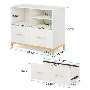 Drawer and Open Storage Spaces File <b>Cabinet</b> <b>Printer</b> Stand - Product Image 3