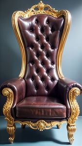 Chaise trône à dossier haut en bois moderne et attrayante, fabriquée avec du bois de qualité supérieure - Product Image 1