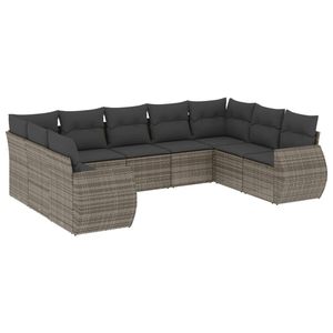 Ensemble de canapés de jardin en polyrotin gris moderne, 6 places, meubles d'extérieur modulaires, design contemporain - Product Image 4